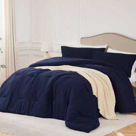 Quataly 748095923469 King Comforter Set Navyblue3pcs Soft Lightweight Breathable Bedding C