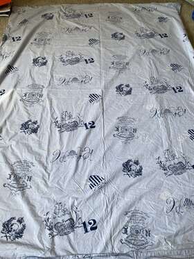 Ralph Lauren 028828085030 Ellis University Skull And Shields Twin Cotton Duvet Cover Preowned