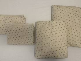 118347 Ralph Lauren Queen Floral 100% Cotton Comforter Set Beige Pink Green 4 Piece