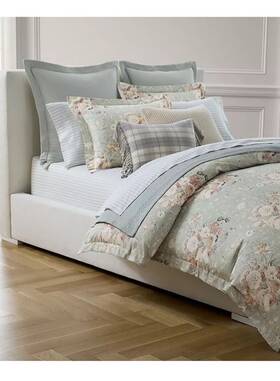 43252 Ralph Lauren Gwynne 3-pc. Comforter Set Full/queen Green Multi 300 Cotton