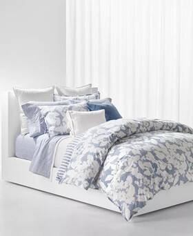 Ralph Lauren 886087360141 Brand New Willa Floral King 3pc Comforter Set Blue