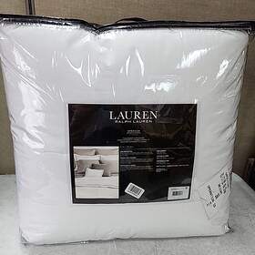 Ralph Lauren 886087390537 New Spencer Boarder Sateen Full/queen Comforter. White