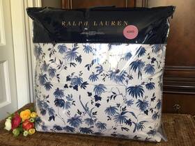 Ralph Lauren 886087411133 Adelaide Floral King Comforter Blue And White New Orig. 430.00
