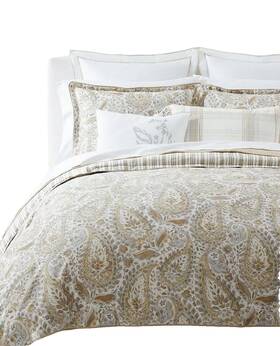 Ralph Lauren 886087427905 Naomi Paisley Reversible Comforter 3-pc. Set King Clay Tan 500