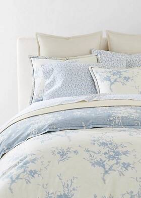 Ralph Lauren 886087451269 Eva Botanical Reversible Comforter Set 3 Pc. King Cream/blue 500