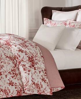 Ralph Lauren 886087474343 Annie 3-pc. Comforter Set Full/queen Red 420 Cotton