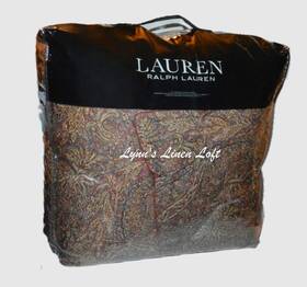 Ralph Lauren 886087474640 Hallie Paisley 3pc Full/ Queen Comforter Set New Clay Tan 335