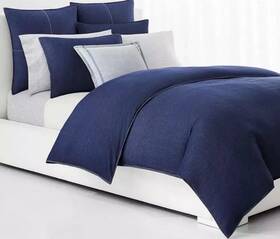 Ralph Lauren 886087475555 Flynn Denim Inspired King Comforter Set 3-pc. Blue Cotton 430