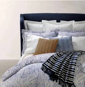 Ralph Lauren 886087486810 Lorelai Cotton Sateen Comforter King 525 Watercolor Periwinkle