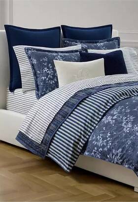 Ralph Lauren 886087498271 Caterina Reversible 3-pc Comforter Set Queen Navy Multi 420 Cotton