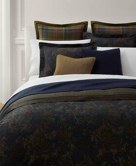Ralph Lauren 886087513790 Henry Full/ Queen Comforter Set Blue Floral Paisley Reversible
