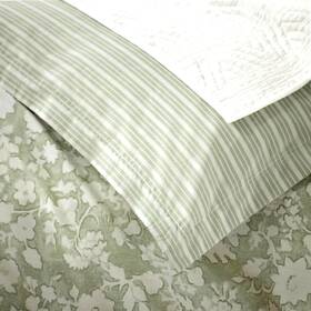 Ralph Lauren 886087514025 Heather Floral Reversible Comforter Set 3 Pc. Queen Green 335