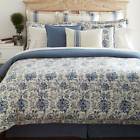 Ralph Lauren Bluff Point Stencil Floral Comforter Blue Ivory Twin New 886087091014