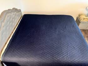 Nl800 Ralph Lauren Home King Size Quilt Comforter Navy Blue Geometric Cotton
