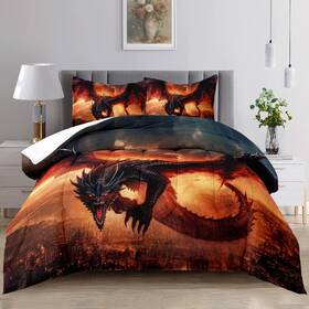 B0d53wms3g Raphus Cucullatus Dragon Comforter Set - Twin Size Ancient Wild Animal