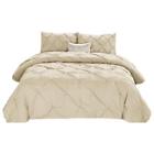 Rdbl3905-taupe-full-queen Silver Line Stitched Pintuck