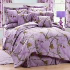Realtree Ap Lavender Camo 6 Pc Twin Comforter Set 2 Valance Drape Sets 730733124222