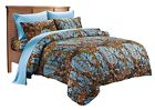Regal Comfort Woods Queen Size 17pc Set Powder Blue Camo Comforter Sheet Camouflage Bedding 799928162142
