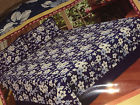 Reversible " 2 Spread 100x90 8 Fill King Cotton Quilt Flowers White Shams 3 Blue