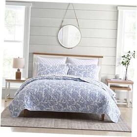Ushsa91219692 Revman International Quilt Set Cotton Reversible Bedding All King Field Of Paisley Blue