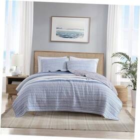 Ushsa91271205 Revman International Quilt Set Reversible Cotton Bedding With Matching Shams Mediterranean King