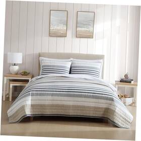 Ushsa91277547 Revman International Quilt Set Reversible Cotton Bedding With Matching Shams King Dover Beige
