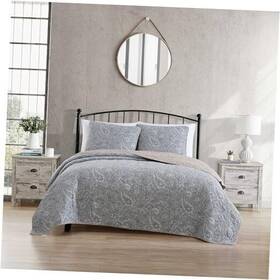Ushsa91296416 Revman International Quilt Set Reversible Cotton Bedding With Matching Full/queen Emilia Blue