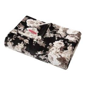 Ushsee1301196 Revman International Blanket Ultra-soft Plush Bedding Warm And Full/queen Vintage Floral Black