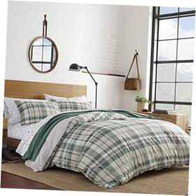 Ushsfn1108837 Revman International Duvet Cover Set Cotton Reversible Bedding With King Timbers Plaid Green