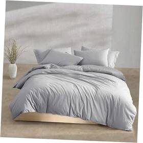 Ushsfn1277013 Revman International Duvet Cover Set Modern Cotton Queen Washed Percale Steel Blue