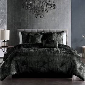 Riverbrook Home 679610845082 Turin Comforter Set King Black 7-piece