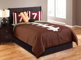 68960 Riverbrook Home Juvenile Bedding Comforter Set Twin Field Goal Brown/green 5piece
