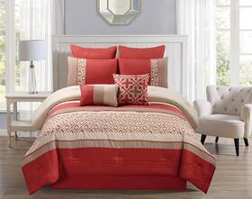 79345 Riverbrook Home Country Manor Collection Comforter Set Queen Janna - Orange 8 Piece