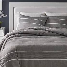 85333 Riverbrook Home Urban Casual Comforter Set King Reardon - Gray/white 3 Piece