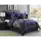 Rnn-8cs-quen-ov-12 Vcny Marlene 8 Piece Navy Taupe Comforter Set King Size Contemporary