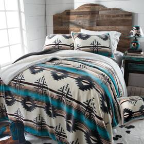 90778-q-1 Rods True Western Lone Mountain Sherpa Fleece Comforter Set