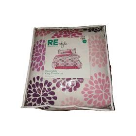 Room Essentials 490600904851 Style Reversible King Comforter 104 Inch X 92 Floral Pink Att