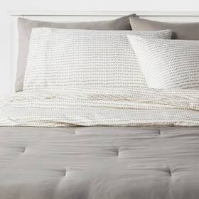 87206304 Room Essentials 7-piece Comforter And Sheets Set Stripes Lightweight Gray Queen