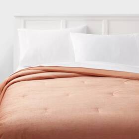 89195742 Room Essentials Twin/twin Extra Long Corduroy Plush Comforter Copper -