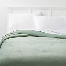 89195750 Room Essentials Twin/twin Extra Long Corduroy Plush Comforter Sage Green -