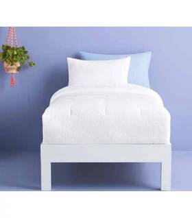 91963356 Room Essentials 5pc Twin Comforter And Sheet Set Ivory -