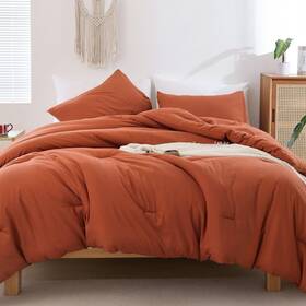 Hu-xi-168 Rosgonia Queen Comforter Set Burnt Orange 3pcs 1 Boho Terracotta