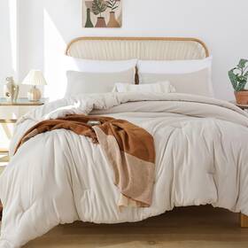 Lynn-tm-500 Rosgonia Beige Comforter Set Queen 3pcs 1 Boho And 2 Pillowcase