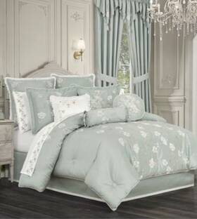 Royal Court 193842130957 Spring Garden 4-pc. Comforter Set Queen - Spa