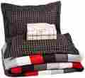 Rs14-003 Pinzon 7 Piece Bed In A Bag Full Queen Red Simple Stripe New Comforter Sheet Set