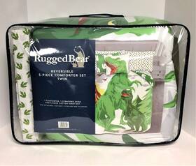 Rugged Bear 190714086206 New Twin Size Dinosaur By Reversible Bedding Set Comforter Sheets