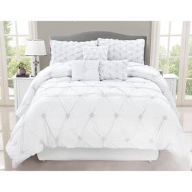 60650.7q.01 S & Co. Comforter Set 7pc Q Chateau White