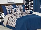 20558 Sale Queen Navy Bali Set 7 Bedding Comforter Pieces Collection