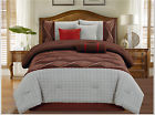 20722 Sale Comforter Set Queen Brown 7 Pieces Gray Luxury