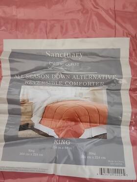 Sanctuary 645470143958 Pacific Coast King Reversible Comforter Orange Rust Oatmeal New
